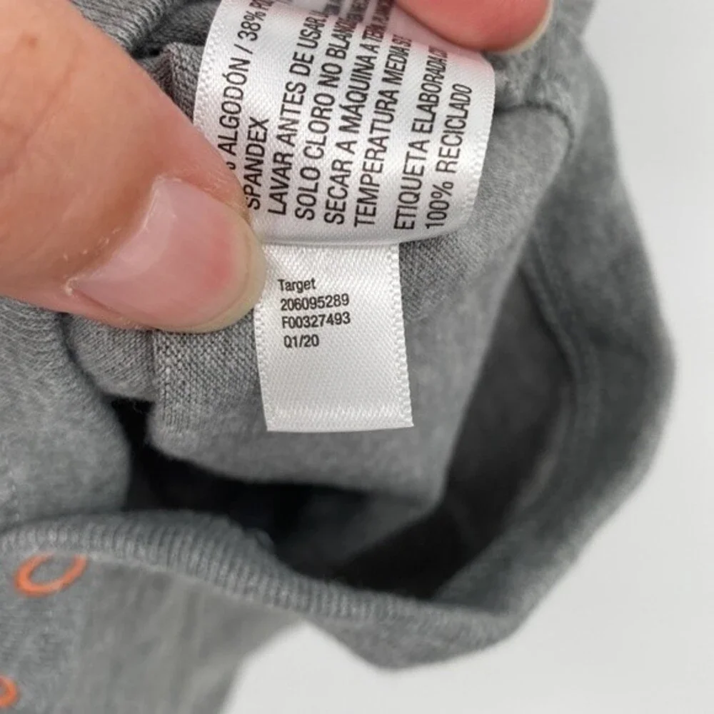 Baby Cat & Jack 0-3 Months Gray Bodysuit Peas & Thanks Print New